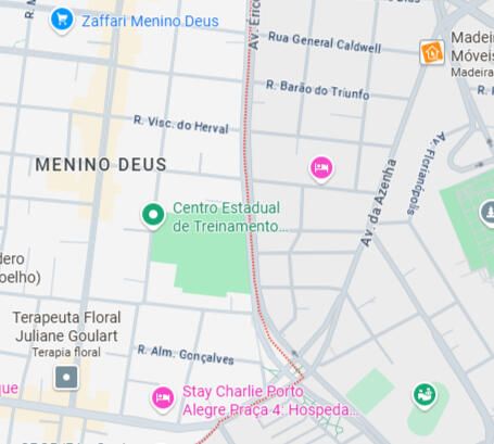 Mapa mostrando a localização entre o Bairro Menino Deus e Azenha Mapa mostrando a localização entre o Bairro Menino Deus e Azenha